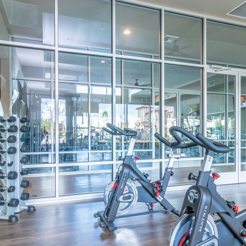 fitness center with Spin Bikes